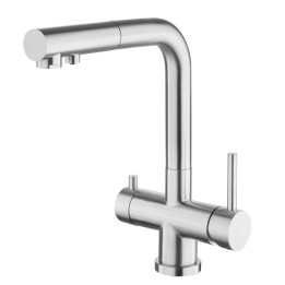Rubinetto 3 vie 3/8" Cromo satinato - H2O Water Store