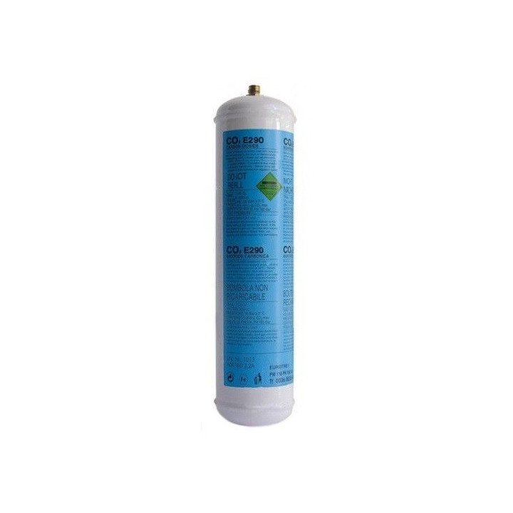 Bombola CO2 alimentare E290 - usa e getta - 600 gr.