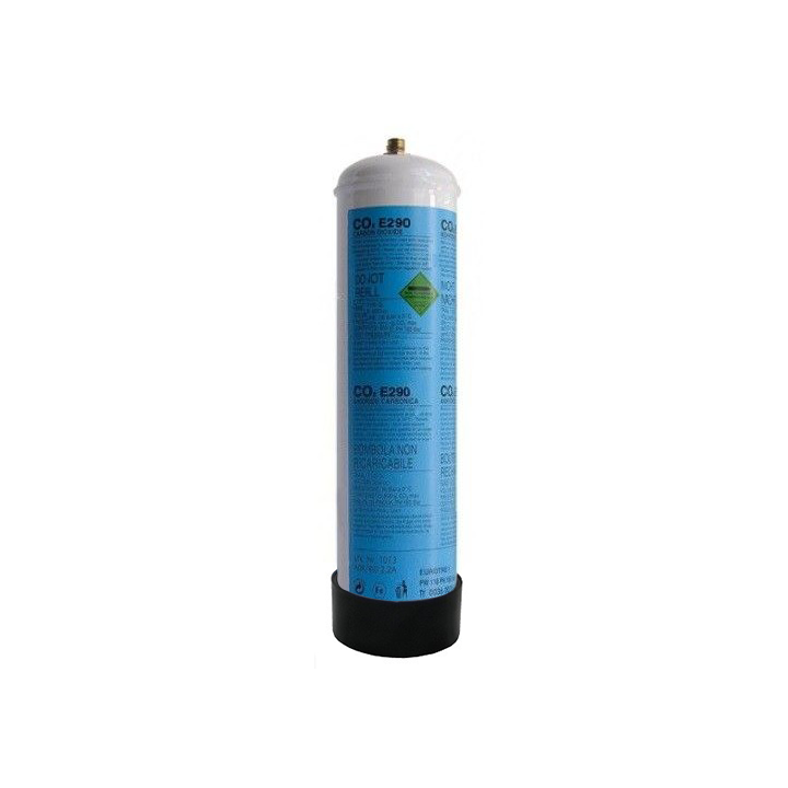 Bombola CO2 alimentare E290 - usa e getta - 600 gr.