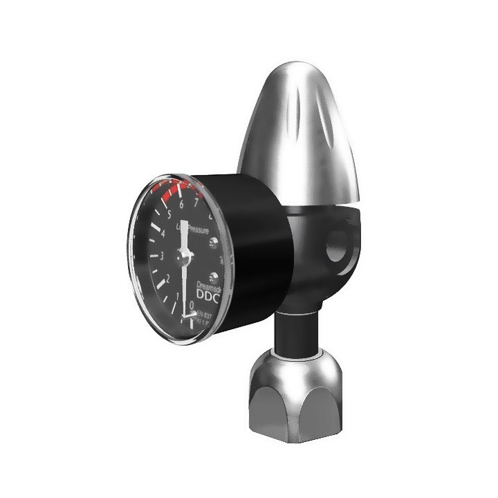 Pressure reducer with manometer for refillable cylinder