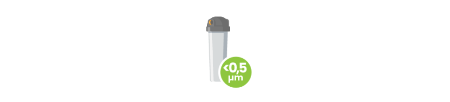 Moins de 0,5 micron